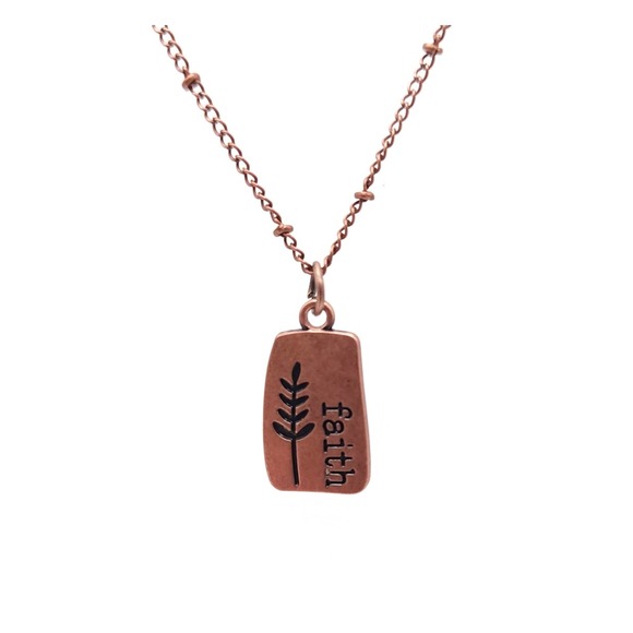 The Unbranded Brand Jewelry - Copper Tone Faith Over Fear Necklace Inspirational Pendant Jewelry